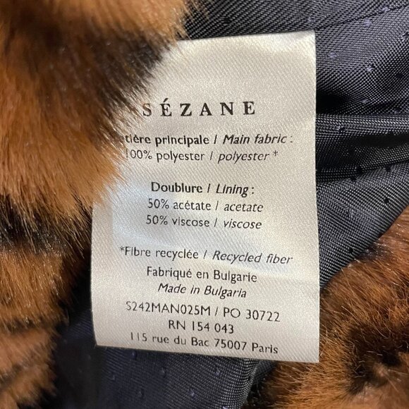 Like New Sezane Cleo Leopard Faux Fur Coat 38, 6 - Picture 7 of 8